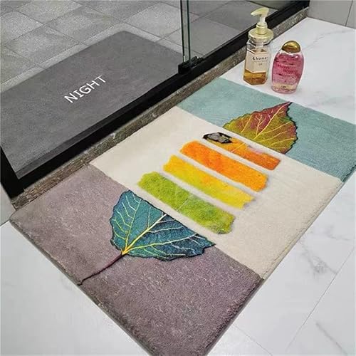 keepmore Badematte Floral Mode Absorbierende Wasser Weiche Schlafzimmer Teppich Minimalistisch Flauschige Boden Teppich Fußmatte für Wanne Schlafzimmer Küche Tür von keepmore