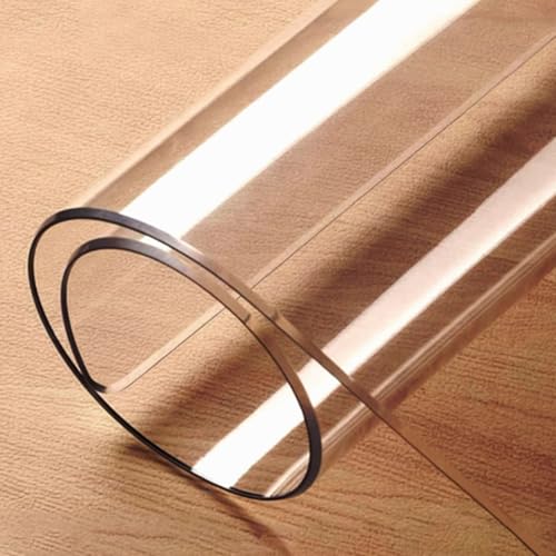 2.5mm PVC 65° Abgeschrägter Transparente Tischdecke,Esstischschutz Hochtemperatur Beständiger,Tischfolie,Schalldämmender Schutzfolie,für Nachttische,Schreibtische,Küchen (75x120cm/30x47in) von kefu01
