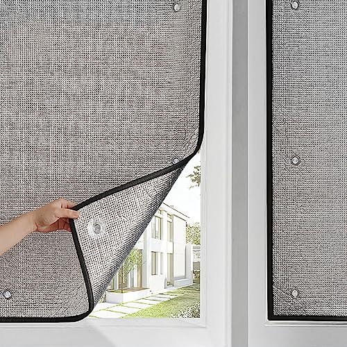Balkon Reflektierende Fensterfolie,UV-Schutz Wärmeisolierung Sonnenschutzfolie,Selbstklebend Doppelte Alu-Luftpolsterfolie,Aluminisierte Isolierfolie Dämmfolie,für Badzimmer (80x120cm/31''x47'') von kefu01