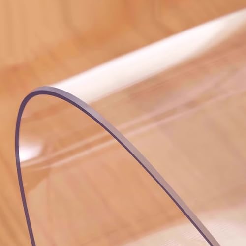 PVC Tischdecke Tischfolie,Wasserdichte Tischschutzfolie,2.5mm Durchsichtiger Schutztischdecke,Schlagfeste Leise Hochtemperaturbeständige Esstischabdeckung,für Möbel (55x150cm/22x59in) von kefu01
