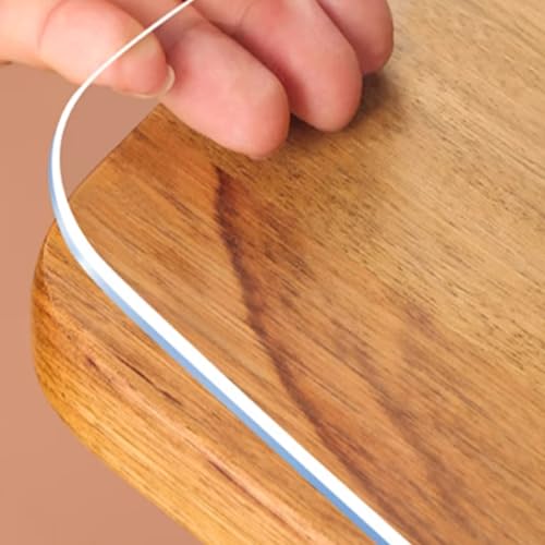 Rechteckige Transparente Tischdecke,Hochtemperaturbeständiger Schallschutz-Esstischschutz Tischfolie,Wasserdichter PVC-Schutztischdecke,65° Abgeschrägte Schreibtischunterlage (85x130cm/33x51in) von kefu01