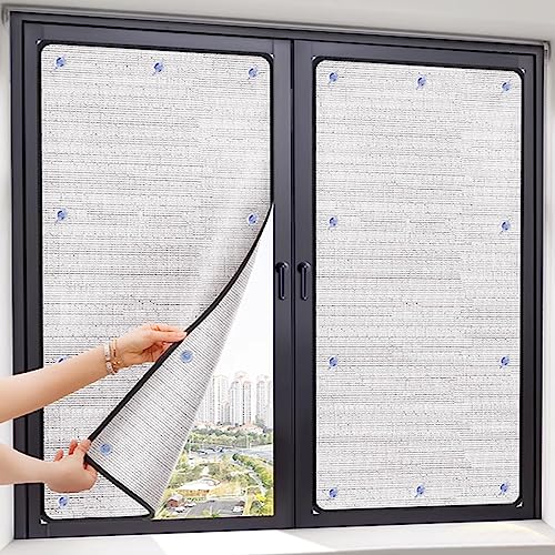 Reflektierende Fensterfolie aus Aluminiumfolie,Wärmeisolierung Sonnenschutzfolie Isolierfolie für Balkon,Anti-UV Verdunkelnde Sichtschutzfolie,Dachfenster Folie Thermomatte (55x120cm/22''x47'') von kefu01