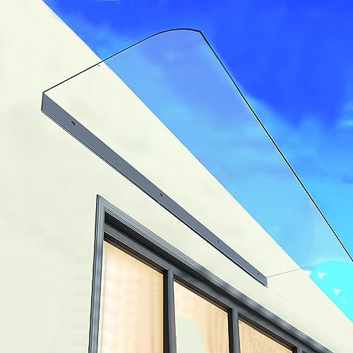Unsichtbares Türüberdachung,UV-Regen- und Schneeschutz Haustürvordach,Transparente Polycarbonat Pultbogenvordach,Pultvordach für Hintere Veranda,Türmarkise,Fenstermarkise (40x410cm/16 x161) von kefu01