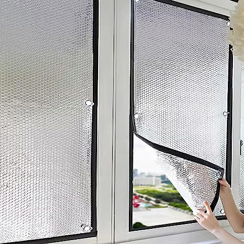 kefu01 Anpassbar Wintergarten Aluminiumfolie Isolierfolie,Verdunkelnde Reflektierende Fensterfolie,Sonnenschutzfolie Fenster Sichtschutzfolie,Dämmfolie für Dachbalkon Glasfabrik (80x210cm/31''x83'') von kefu01