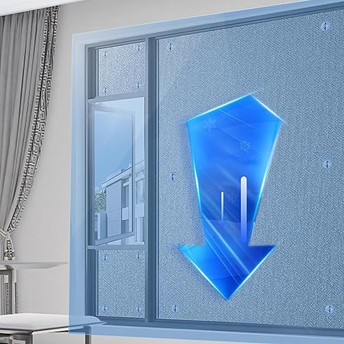 kefu01 Sichtschutz-Fensterfolie,Wärmeisolierung Sonnenschutzfolie Anti-UV-Blend-Fenstertönungsfolie,Aluminiumfolie Isolierfolie Dämmfolie,Strahlungsbarriere,für Schlafzimmer,Küche (50x90cm/20''x35'') von kefu01