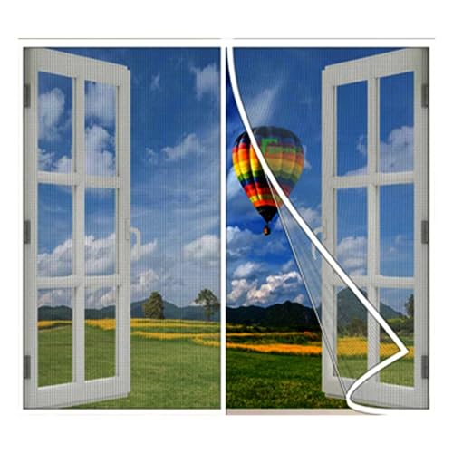 Fenster Fliegengitter Fliegennetz Insektenschutz Magnet Fliegengitter Fenster, Vorhang, Moskitonetz Fenstere,125x140cm Weiß von kegeles