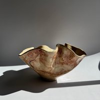 Handgefertigte Nerikomi-Vase - Terrakotta + Cremefarbenes Glänzendes Steingut Skulpturale Keramik Handgefertigte Nerikomi-Vase - Terrakotta + Cremefarbenes Glänzendes Steingut Skulpturale Keramik von keikoivonne