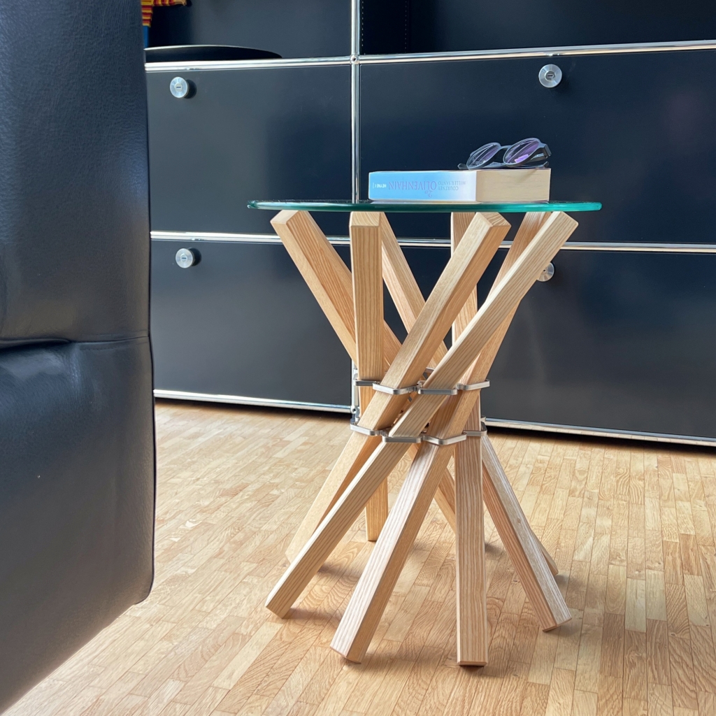 keilbach - Tavolino - runder Design Beistelltisch aus Holz & Glas von keilbach