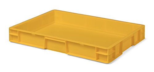 Euro-Transport-Stapelbehälter/Lagerbehälter, gelb, 600x400x75 mm (LxBxH),Wände u. Boden geschlossen, aus PPN von keine Angabe