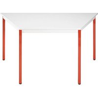 SODEMATUB Mehrzwecktisch lichtgrau, rot Trapezform, Vierkantrohr rot, 70,0/140,0 x 70,0 x 74,0 cm von SODEMATUB