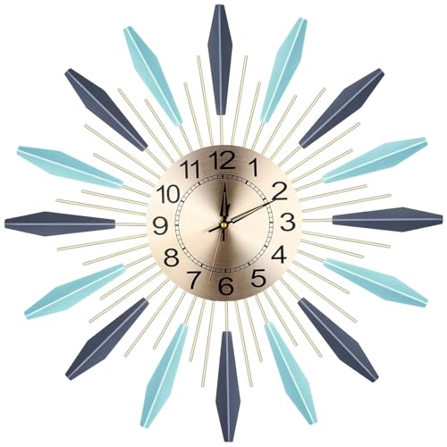 Keivmlvt Moderne Große Wanduhr aus Metall 52CM - Lautlos ohne Tickgeräusche für Wohnzimmer & Küche - XXL Geräuschlos Uhrwerk von keivmlvt
