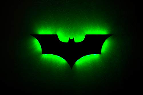 keivmlvt Superheld LED-Lampe mit Fernbedienung für Batman Fan Buntes Nachtlicht für Schlafzimmer Korridor Hintergrund Wanddekoration von keivmlvt