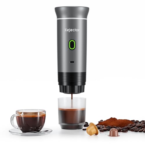kejector Portable Coffee Maker Espresso Machine for Travel Camping Hiking Car Coffee Maker Compatible with Ground Coffee & Capsule Coffee Machine Silver von kejector
