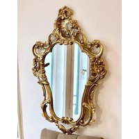 Elegante Wandspiegel Gold Oval in Barockstill Aus Italien 50x76cm Badspiegel Florale Ornamente Kunstharz Flurspiegel Elegante Wandspiegel Gold Oval in Barockstill Aus Italien 50x76cm Badspiegel Florale Ornamente Kunstharz Flurspiegel von keku19