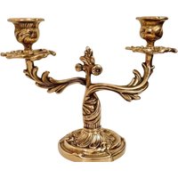 Kerzenständer Kerzenhalter Messing 2 Flammen 18cm Kandelaber Tischleuchter in Gold Barockstil Kerzenständer Kerzenhalter Messing 2 Flammen 18cm Kandelaber Tischleuchter in Gold Barockstil von keku19