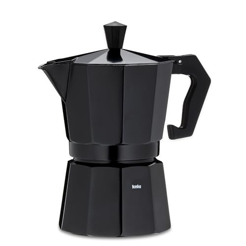 kela Espressobereiter Italia, 150 ml, für 3 Tassen, Aluminium, schwarz, 10553 von kela