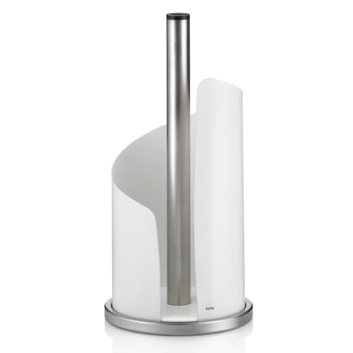 Kela 11201 Küchenrollenhalter, 15 cm Durchmesser, Edelstahl/Metall, Stella, Weiß von kela