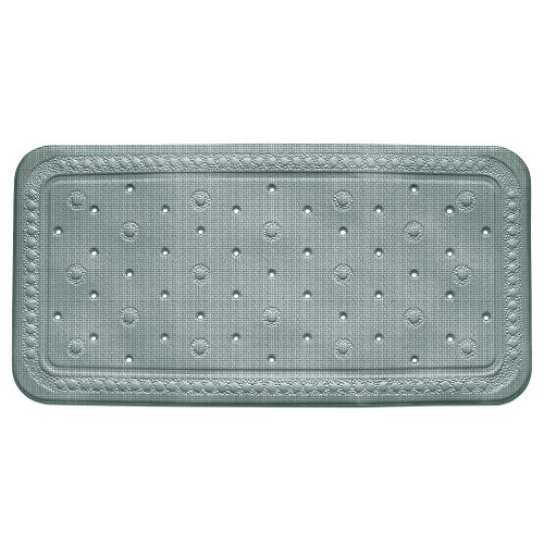 Kela 22369 Badewanneneinlage, Mit Sauger, PVC-Weichschaumbeschichtet, 72 x 36 cm, Kreta, Hellgrau von kela