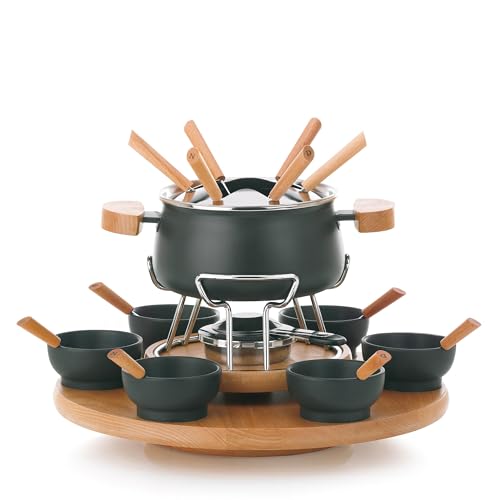 Kela 61201 Drehbares Fonduekarussell-Set, Fleischfondue, 23-teilig, Für 6 Personen, 2,0 l, Natura von kela