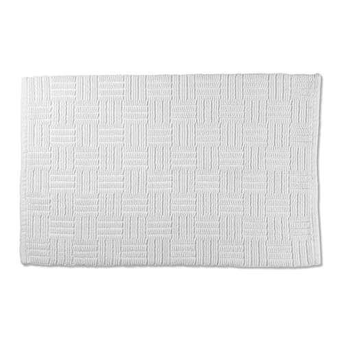 Kela Badematte Leana, 80 cm x 50 cm, 100% Baumwolle, weiß, rutschhemmend, waschbar bei 30° C, für Fußbodenheizung geeignet, 23526 von kela