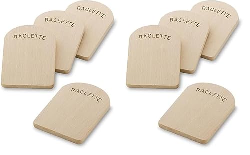 Kela Set 4teilig BAAR, Brettchen Holz 14 x 9,5 cm, Buchenholz, Zubehör Untersetzer, Raclette Parkplatz, 2er Pack, 4 von kela