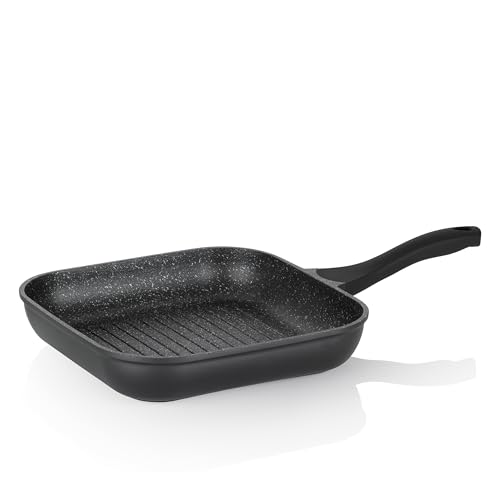 kela Grilleckpfanne Stella Nova, 28 cm, Aluguss, Allherdboden, antihaftbeschichtet, hitzebeständig bis 180° C, Bakelitgriff Soft Touch, 12228 von kela