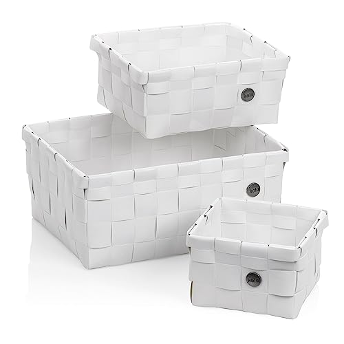 kela Korb-Set Neo, 3-teilig, unterschiedliche Größen, PP-Kunststoff, weiß, ineinander stapelbar, 24469 von kela