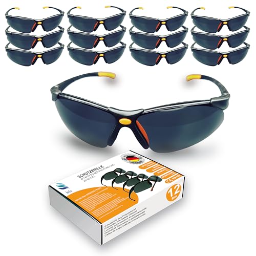 kela 12er Pack PREMIUM Schutzbrillen Sportbrille SPRINTER I 100% Made in Germany | getönte splitterfreie kratzfeste Arbeitsschutzbrille mit Anti Fog und UV-Beschichtung EN170 EN172 I Fahrradbrille kela 12er Pack PREMIUM Schutzbrillen Sportbrille SPRINTER I 100% Made in Germany | getönte splitterfreie kratzfeste Arbeitsschutzbrille mit Anti Fog und UV-Beschichtung EN170 EN172 I Fahrradbrille von kela