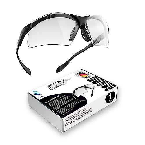 kela 1er Pack Schutzbrille SKY I 100% Made in Germany | splitterfrei kratzfeste Arbeitsschutzbrille mit integriertem Seitenschutz I Sportbrille höhen- und längsverstellbare Bügel von kela