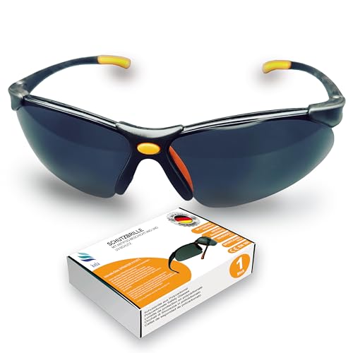 kela 1er Pack PREMIUM Schutzbrillen Sportbrille SPRINTER I 100% Made in Germany | getönte splitterfreie kratzfeste Arbeitsschutzbrille mit Anti Fog und UV-Beschichtung EN170 EN172 I Fahrradbrille von kela