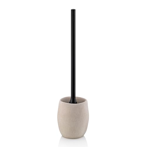 kela WC-Garnitur Roda, Ø 10,5 cm, Zement, beige, Kunststoffgriff, 23681 von kela