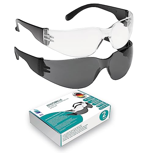 kela 2er Pack Schutzbrille CHAMPION I 100% Made in Germany |1 transparente und 1 getönte splitterfrei kratzfeste Arbeitsschutzbrille mit Anti Fog und UV-Beschichtung I Sportbrille von kela