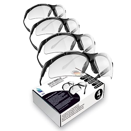 kela 4er Pack Schutzbrille SKY I 100% Made in Germany | splitterfrei kratzfeste Arbeitsschutzbrille mit UV400 und integriertem Seitenschutz I Sportbrille höhen- und längsverstellbare Bügel kela 4er Pack Schutzbrille SKY I 100% Made in Germany | splitterfrei kratzfeste Arbeitsschutzbrille mit UV400 und integriertem Seitenschutz I Sportbrille höhen- und längsverstellbare Bügel von kela