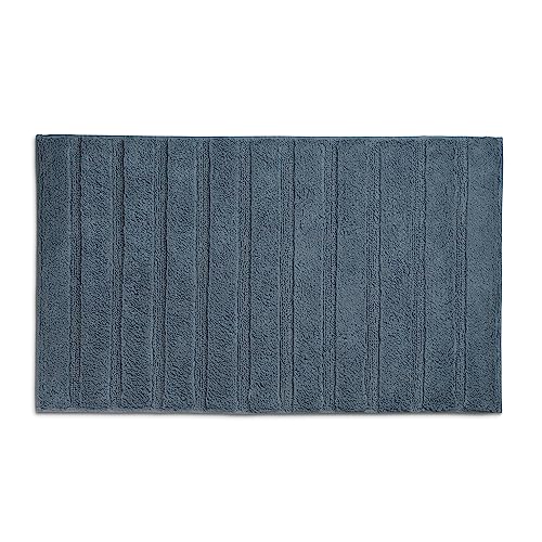 Kela Badematte Megan, 100 cm x 60 cm, 100% Baumwolle, Rauchblau, rutschhemmend, waschbar bis 30° C, geeignet für Fußbodenheizung, 24702 von kela