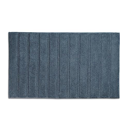 kela Badematte Megan, 100 cm x 60 cm, 100 % Baumwolle, rauchblau, rutschhemmend, waschbar bis 30° C, geeignet für Fußbodenheizung, 24702 von kela