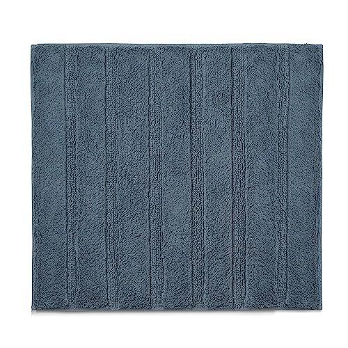 Kela Badematte Megan, 65 cm x 55 cm, 100% Baumwolle, Rauchblau, rutschhemmend, waschbar bis 30° C, geeignet für Fußbodenheizung, 24700 von kela