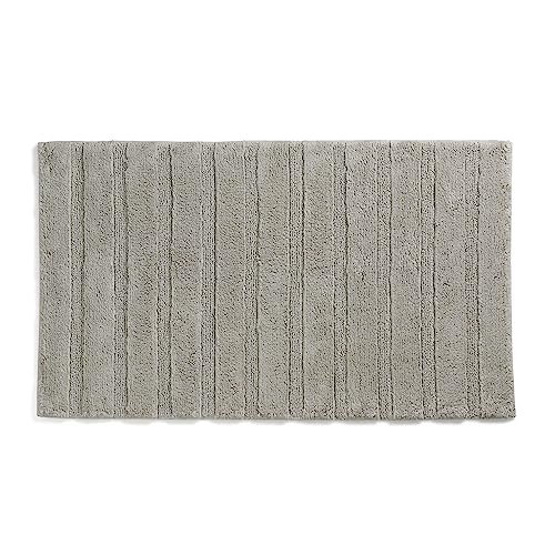 Kela Badematte Megan, 80 cm x 50 cm, 100% Baumwolle, Silbergrau, rutschhemmend, waschbar bis 30° C, geeignet für Fußbodenheizung, 23585 von kela