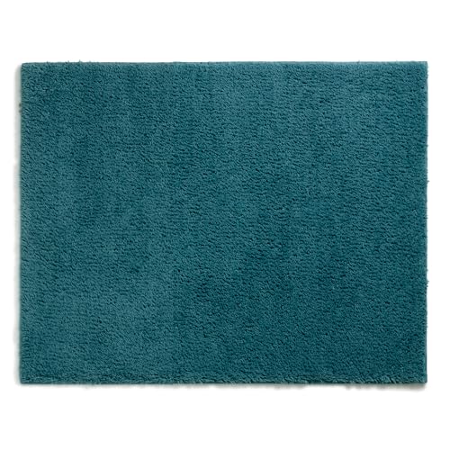 kela Badematte rutschfest 55 x 65 x 1,5 cm Maja, Badezimmerteppich Petrol, waschbar, recyceltes Polyester, Flauschiger Badvorleger von kela