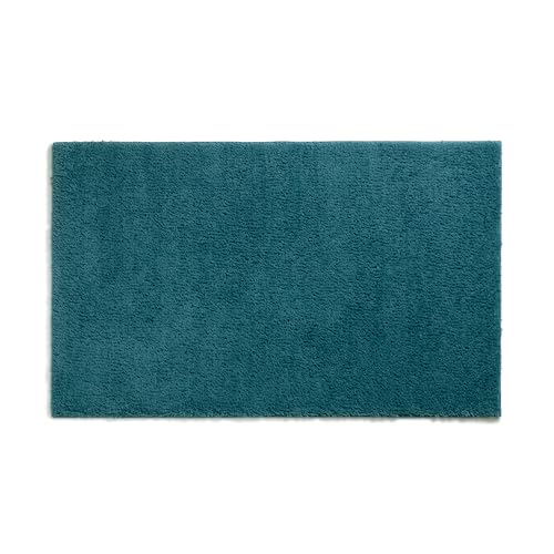 kela Badematte rutschfest 70 x 120 x 1,5 cm Maja, Badezimmerteppich Petrol, waschbar, recyceltes Polyester, Flauschiger Badvorleger von kela