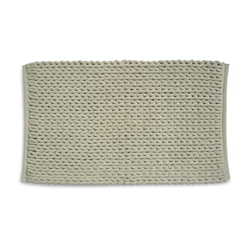 kela Badematte rutschfest 70 x 120 x 2 cm Marie, Badezimmerteppich Taupe, waschbar, recyceltes Polyester & Baumwolle, Badvorleger in Strickstruktur von kela
