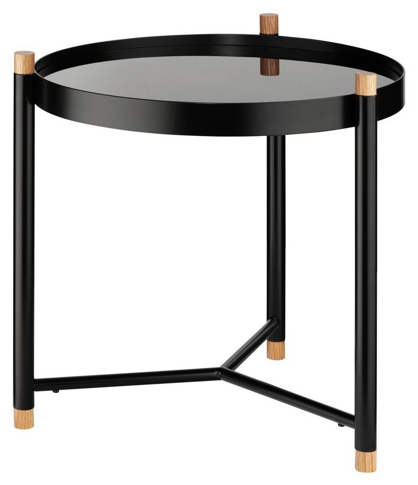 kela Beistelltisch OAK, Ø 45 cm, Braun, Schwarz, Metall, Absetzungen aus massivem Eichenholz, Höhe 47 cm kela Beistelltisch OAK, Ø 45 cm, Braun, Schwarz, Metall, Absetzungen aus massivem Eichenholz, Höhe 47 cm von kela