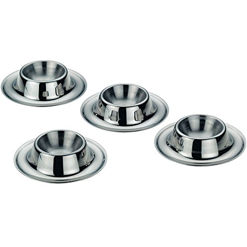 kela Eierbecher-Set Vision 4-teilig aus Edelstahl, Silber, 9 x 9 x 3.5 cm, 4-Einheiten von kela
