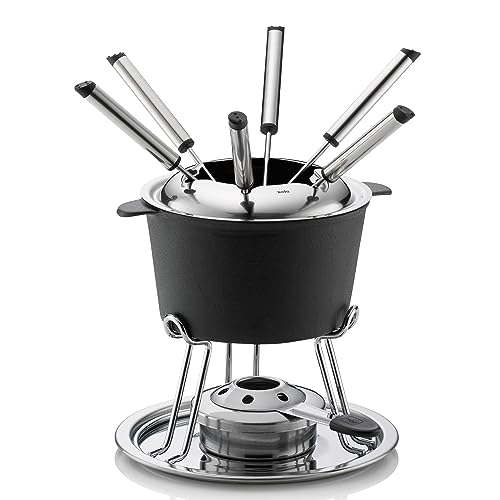 kela Fondue-Set Comore Gusseisen schwarz 19,5cm 20cmØ, 20x20x19,5 cm von kela