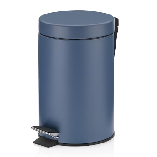 kela Kosmetikeimer blau 3l, Metall Tretmülleimer Badezimmer, Badmülleimer mit Inneneimer und Tragehenkel, MONACO, malvenblau matt kela Kosmetikeimer blau 3l, Metall Tretmülleimer Badezimmer, Badmülleimer mit Inneneimer und Tragehenkel, MONACO, malvenblau matt von kela