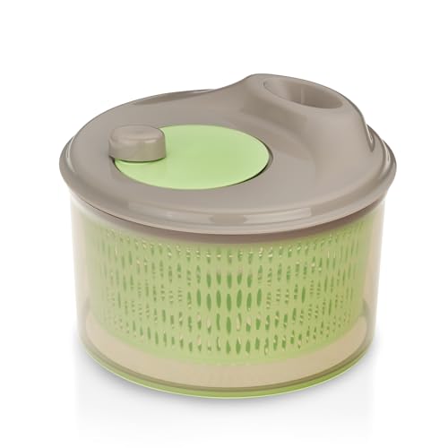kela Salatschleuder mit Deckel 23cm Dry, Salad Spinner, Kunststoffsieb, Seiher für Gemüse, Obst, Penne, grün von kela