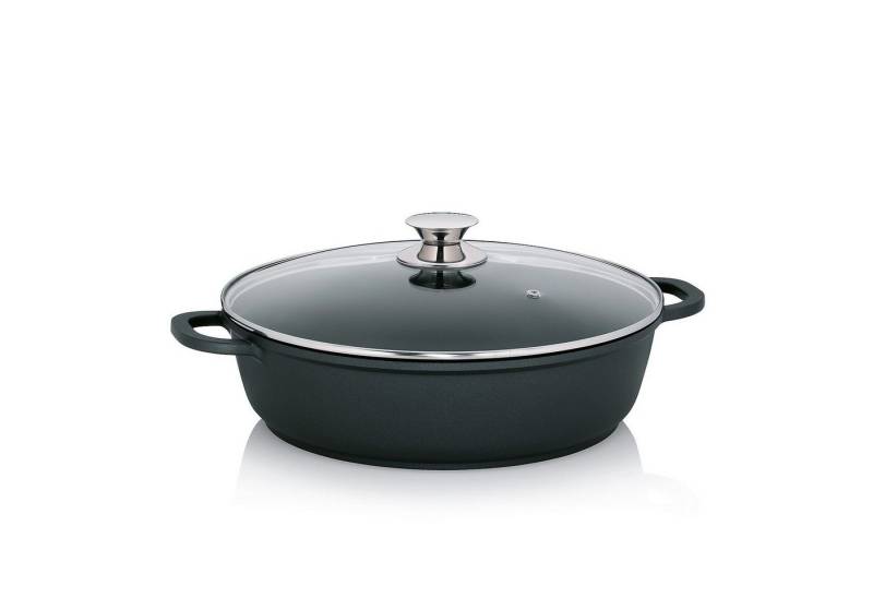 kela Servierpfanne Kerros, Aluminium, Allherdboden, backofenfest bis 180°C, feuerfester Glasdeckel von kela