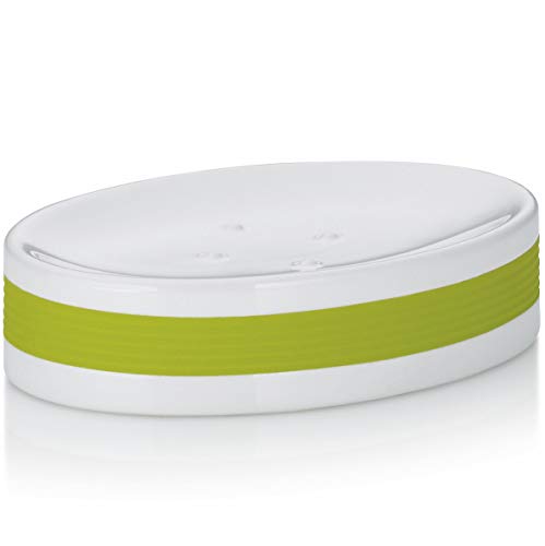 kela Soap Dish Laletta Collection, Keramik, White &Amp Lime Green, von kela