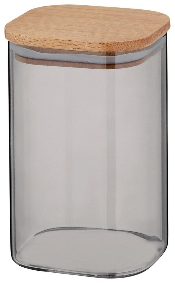 kela Vorratsdose NEA, Borosilikatglas, mit Deckel, 1100 ml, Borosilikatglas, Holz, luftdicht von kela
