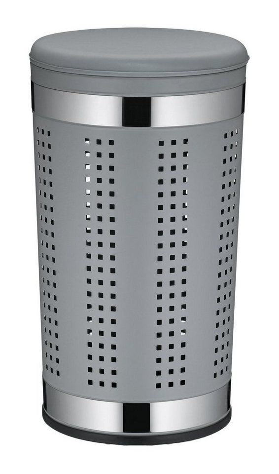 kela Wäschebox SEVILLA, Ø 35 cm, Metall, Dunkelgrau, Silbergrau, Deckel mit gepolstertem Sitzkissen kela Wäschebox SEVILLA, Ø 35 cm, Metall, Dunkelgrau, Silbergrau, Deckel mit gepolstertem Sitzkissen von kela