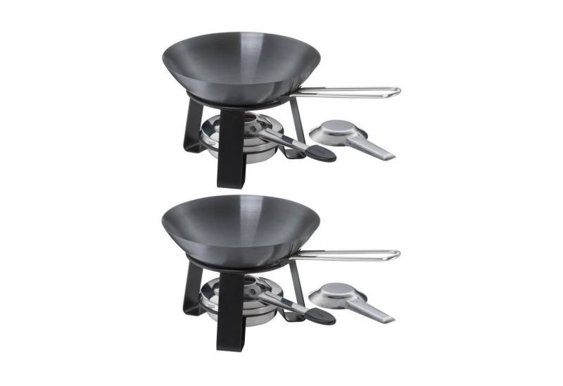 kela Wok Mini-Woks mit Rechaud JOY, Schwarz, Ø 18 cm, Stahl (2-tlg), mit Pastenbrenner von kela